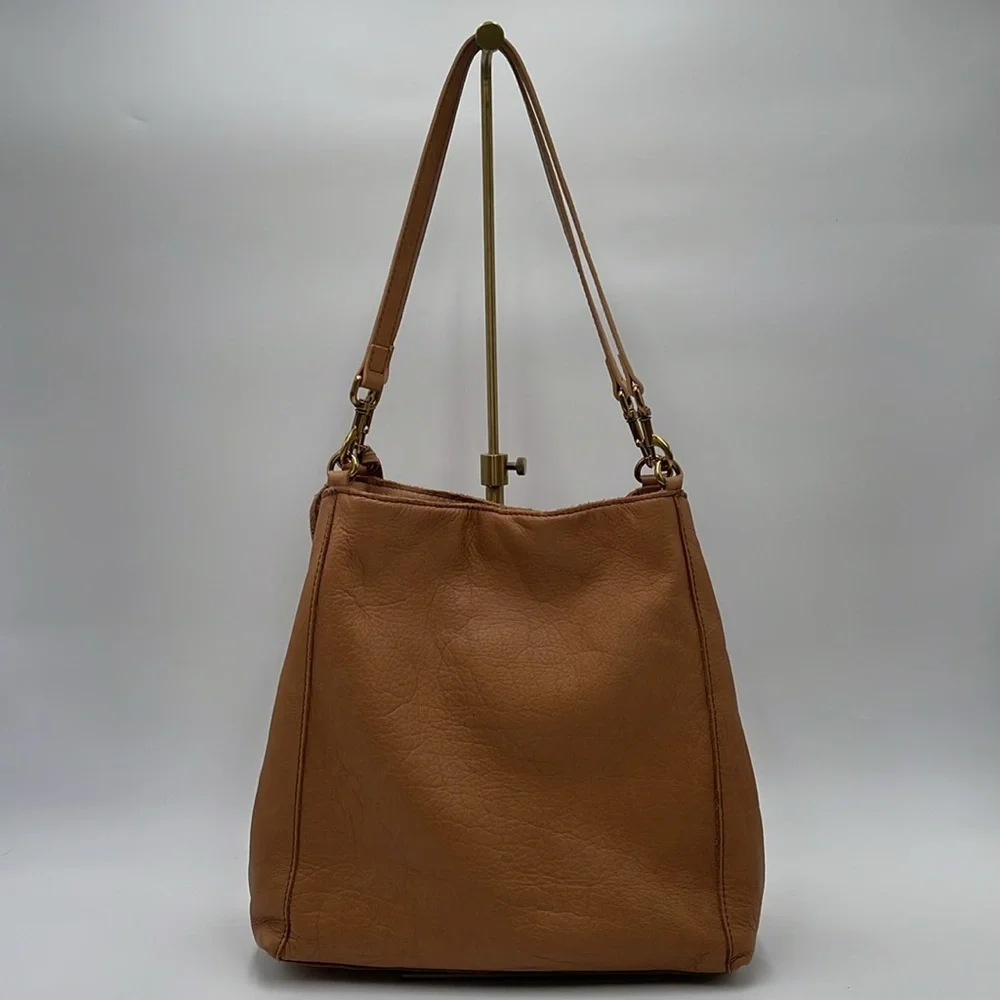American Leather Co. Shoulder Bag - Caramel Brown 100% Leather - Double Straps - Picture 6 of 16
